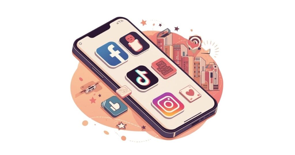 A smartphone screen showing Facebook TikTok tanaad Tanaad Digital Agency